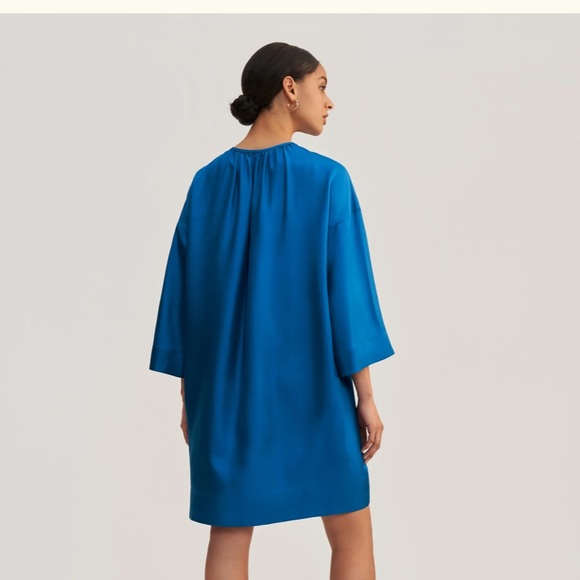 Lilysilk Silk Twill Oversized Dress S, blue - Picture 2 of 5